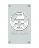 Zunftschild Handwerkerschild - Wäscher und Plätter - beschriftet auf edler Acryl-Kunststoff-Platte – 309407 weiß