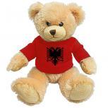 Teddybär mit rotem Shirt - Wappen ALBANIEN - 27193 Gr. ca. 26cm