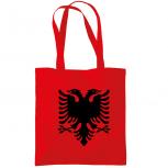 Baumwolltasche mit Print -ALBANIEN Wappen - 70547 rot