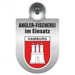 Einsatzschild Windschutzscheibe incl. Saugnapf - Angler-Fischerei im Einsatz - 309373-15  - Region Hamburg