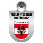 Einsatzschild Windschutzscheibe incl. Saugnapf - Angler-Fischerei im Einsatz - 309373-20  - Region Österreich