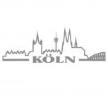 Applikations- Schrift- Aufkleber Skyline Köln