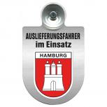 Einsatzschild Windschutzscheibe incl. Saugnapf - Auslieferungsfahrer im Einsatz - 309365 Region Hamburg