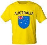 Kinder T-Shirt mit Print - Australia Australien - 76018 gelb - Gr. 86/92
