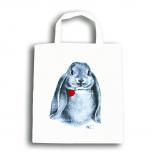 Baumwolltasche mit Print Kaninchen Hase Widder B06971 weiß