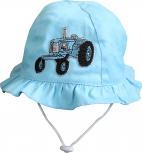 Sommerhut Baby Kleinkind mit niedlicher Einstickung - Traktor - 60754 hellblau