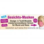 Banner Werbebanner Gr. 3m x 1m - Gesichts-Masken.... - 309805 Pfeil Rechts