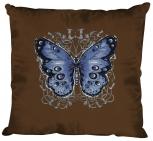 Kissen mit Print - Schmetterling Butterfly - Gr. ca. 40cm x 40cm incl. Füllung - K06992 braun