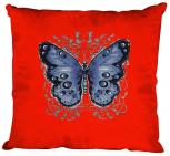 Kissen mit Print - Schmetterling Butterfly - Gr. ca. 40cm x 40cm incl. Füllung - K06992 rot