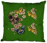 Deko- Kissen mit Print - Schmetterlinge - K06991 grün