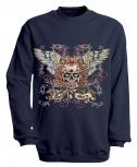 Sweatshirt mit Print - Santa Muerte - versch. farben zur Wahl - S10282 - Gr. Navy / XL