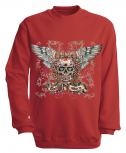 Sweatshirt mit Print - Santa Muerte - versch. farben zur Wahl - S10282 - Gr. rot / XXL