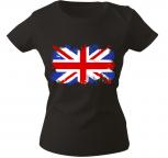Girly-Shirt mit Print Flagge Fahne Union Jack Großbritannien G12122 Gr. schwarz / L