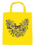 Baumwolltasche mit Print Blumen Schmetterlinge U09840 gelb