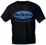 T-Shirt unisex mit Print - Bier-Brother - 09633 schwarz - Gr. XL
