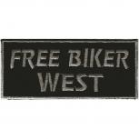 AUFNÄHER - Free Biker West - 03136 - Gr. ca. 9 x 4 cm - Patches Stick Applikation