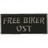 AUFNÄHER - Free Biker Ost - Gr. ca. 9 x 4 cm - Patches Stick Applikation