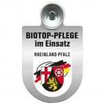 Einsatzschild mit Saugnapf - Biotop Pflege im Einsatz - incl. Regionenwappen 393808