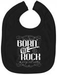Fan-O-Menal Lätzchen mit hochwertigem Aufdruck Born To Rock 12426 schwarz Spucktuch Schlabberlätzchen Babylätzchen