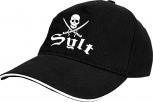 Baseballcap mit Einstickung - Sylt Totenkopf Skull Pirat - 68004-1 schwarz