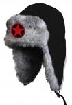 Chapka Pilotenmütze mit Stickerei Stern im Kreis 60010-20 schwarz - verschiedene Größen zur Wahl