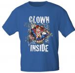 T-Shirt mit Print - Karneval - Clown Inside - 09523 - versch. Farben zur Wahl - Gr. S-2XL blau / XXL