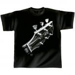 T-Shirt unisex mit Print - Cosmic guitar - von ROCK YOU MUSIC SHIRTS - 10385 schwarz - Gr. S - XXL