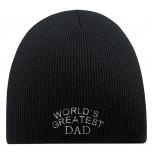 Beanie Mütze WORLDs GREATEST DAD 54518 schwarz