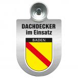 Einsatzschild Windschutzscheibe incl. Saugnapf - Dachdecker im Einsatz - 309463-17 Region Baden
