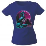 Girly-Shirt mit Print Einhorn bei Nacht Mondschein G12666 Gr. XS-2XL