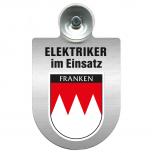 Einsatzschild für Windschutzscheibe incl. Saugnapf - Elektriker im Einsatz - 309489-18 Region Franken
