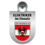 Einsatzschild für Windschutzscheibe incl. Saugnapf - Elektriker im Einsatz - 309489-20 Region Österreich