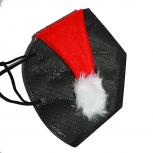 1 FFP2 Maske Weihnachts-Maske in Schwarz mit Weihnachtsmütze klein - 14990