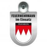 Einsatzschild Windschutzscheibe incl. Saugnapf - Feuerwehrmann im Einsatz - 309731 Region Franken
