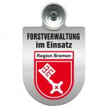 Einsatzschild für Windschutzscheibe incl. Saugnapf - Forstverwaltung im Einsatz - 309732-16 Region Bremen