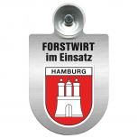 Einsatzschild für Windschutzscheibe incl. Saugnapf - Forstwirt im Einsatz - 309468-15 Region Hamburg