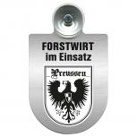 Einsatzschild für Windschutzscheibe incl. Saugnapf - Forstwirt im Einsatz - 309468-19 Region Preussen