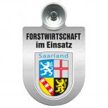 Einsatzschild Windschutzscheibe incl. Saugnapf - Forstwirtschaft im Einsatz - 309372 incl. Wappen