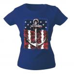 Girly-Shirt mit Print Maritim Anker Anchor G12128 Gr. Royal / M
