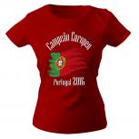 Girly-Shirt mit Print - Europameister Portugal - 12126 - rot - Gr. XS-XXL