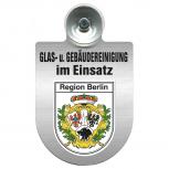 Einsatzschild für Windschutzscheibe incl. Saugnapf - Glas- u. Gebäudereinigung im Einsatz - 309399-14 Region Berlin