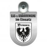 Einsatzschild für Windschutzscheibe incl. Saugnapf - Glas- u. Gebäudereinigung im Einsatz - 309399-19 Region Preussen