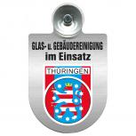 Einsatzschild für Windschutzscheibe incl. Saugnapf - Glas- u. Gebäudereinigung im Einsatz - 309399-13 Region Thüringen