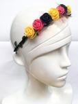 Haarband Kette Stirnband Rosen Blumen in Deutschland-Farben aus Textil  30681