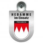 Einsatzschild Windschutzscheibe incl. Saugnapf -Hebamme im Einsatz - 309357-18 - Region Franken