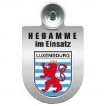 Einsatzschild Windschutzscheibe incl. Saugnapf -Hebamme im Einsatz -309357-21 - Region Luxembourg