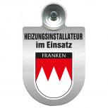 Einsatzschild Windschutzscheibe incl. Saugnapf - Heizungsinstallateur im Einsatz - 393817 - Region Franken
