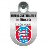 Einsatzschild Windschutzscheibe incl. Saugnapf - Heizungsinstallateur im Einsatz - 393817 - Region Thüringen
