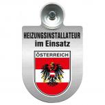 Einsatzschild Windschutzscheibe incl. Saugnapf - Heizungsinstallateur im Einsatz - 393817 - Region Österreich