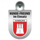 Einsatzschild Windschutzscheibe incl. Saugnapf - Hundefreund im Einsatz - 309359-15 - Region Hamburg